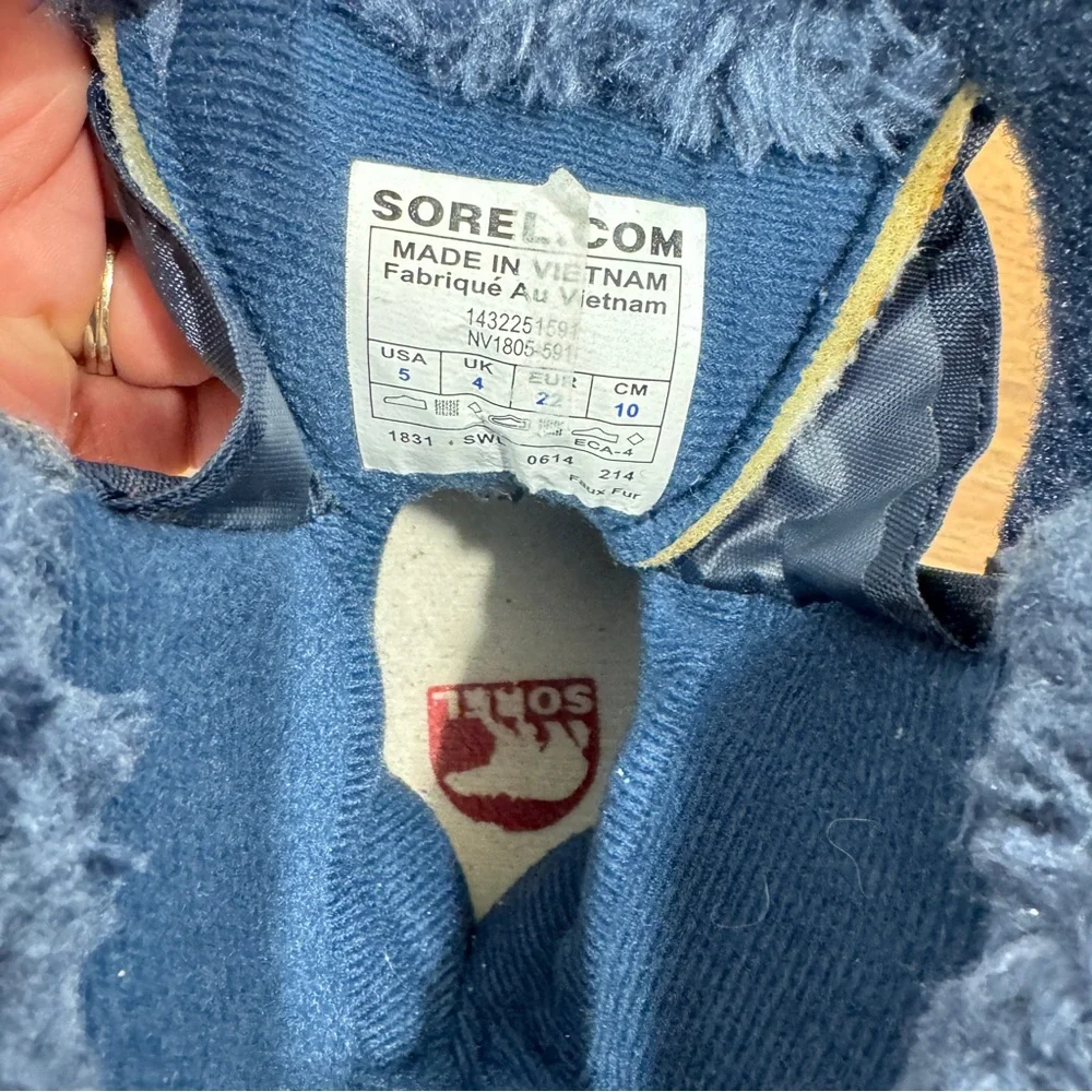 Sorel Snow Commander Snow Winter Boots Kids 5 Toddler Blue Black Outdoor